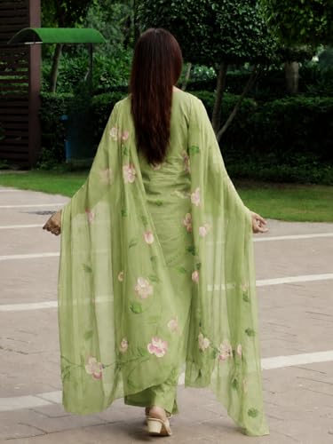 Image of ANNI Designer Viscose Printed Kurta for Women | Kurti Set Woman | Kurta with Pant & Dupatta | Straight Ethnic Suit | Indian Outfit Ladies Dress Stylish Traditional Clothing Office Party Fashion Look
