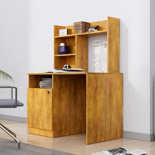 Image of Bniture Wooden Study Table for Home | Engineered Wood Study Table with Bottom Storage Shelf | Multi Purpose Computer Desk for Writing & Study | Laptop Table for Study Room & Office | Giant Wood