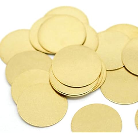 100 Brass Round 5/8 Inch Thin Metal Stamping Blanks 16mm Diameter Circle Brass Discs Cover
