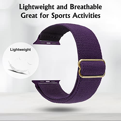 Image of Arae Stretchy WatchBand Compatible for Apple Watch Band 49 /45 /44 /42 /41 /40mm /38mm Comfortable Adjustable Sport Band for iWatch Series 10 9 8 7 6 5 4 SE 3 2 1 Women Men
