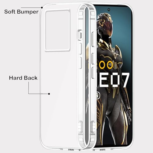 Image of amazon basics Compatible with IQOO NEO 7 Case Cover Transparent Non-Slip Hard PC Shockproof Bumper Protective Back Cover - Clear