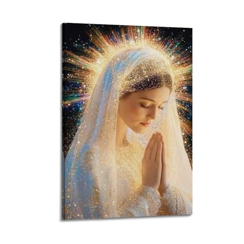 Poster de messager divin pailleté haut de gamme sur toile tendue avec cadre 30x45