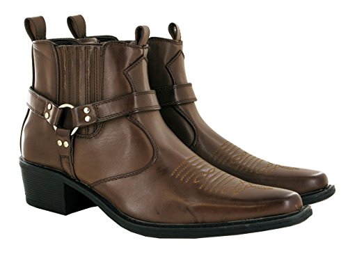 Stivali da uomo con tacco cubano, stile cowboy