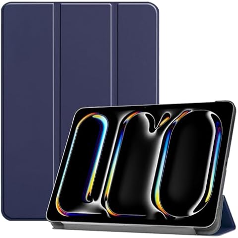DWaybox Case for Apple iPad Pro 13 (2024) 13.0 inch, Folio Slim Smart Cover Lightweight Hard Shell Protective Case for iPad Pro (13-inch, 7th Generation) with Multi-Angle Stand -Dark Blue Cover