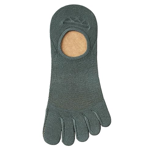 Yizelli 3 Pairs Solid Color Toe Socks for Men Breathable Thin Invisible Five Finger Socks for Spring Summer