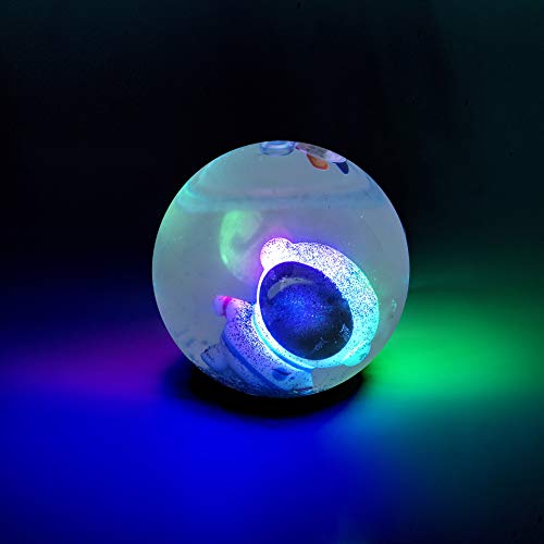 LEGAMI - Leuchtender Hüpfball, Space-Thema, Leuchtender Ball, leuchtet beim Hüpfen, Glitzerdetails, Batterien enthalten, Nicht austauschbar, Durchmesser 8,3 cm, blau