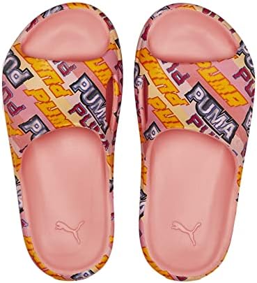 PUMA Women's Shibui Cat Slide Sandal, Flamingo Pink-Luminous Pink-Spectra Yellow Silver, 8 | Image 3