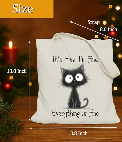 Image of Cat Gifts Tote Bag for Women Girls, Cat Lover Gifts Tote Bag for Daughter Besties, Medium Size with Inner Pocket