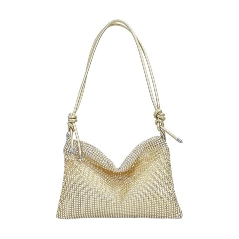 BESSVWELL Gold Rhinestone Crossbody Bag Cover