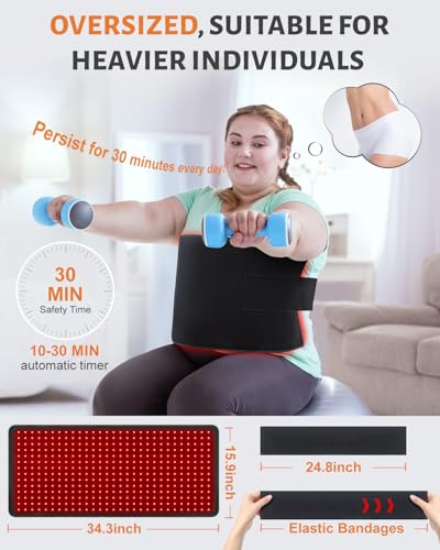 Red Light Therapy Pad for Body 406 LEDs 660nm & 850nm, 60W Foldable Near Infrared Light Mat with 5 Level Heating Mode, Smart Temp & Timer, Back, Waist, Shoulder Muscle & Pain Relief — view 4