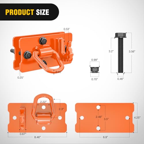 Image of Nilight Tractor Bucket Grab Hook with Tie-Down Ring & Back Plate