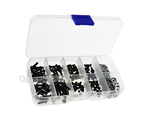 Juego de herramientas de reparación de tornillos surtidos de acero inoxidable con caja para 1/10 HSP RC Car Cover