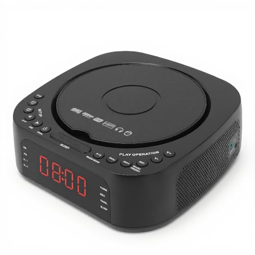 Lecteur CD portable avec réveil et écran à intensité variable pour sommeils sensibles