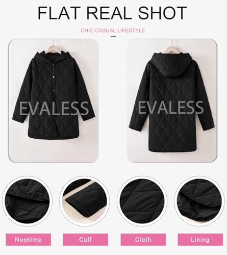 EVALESS Lightweight Black Puffer Jacket for Women: Stylish, Cozy, and Perfect for Winter Adventures! - Image 6