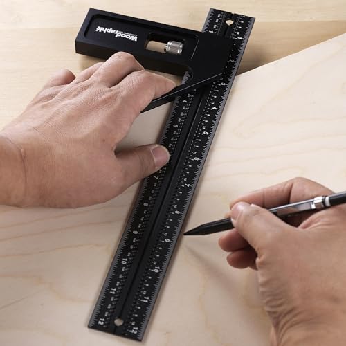 Woodraphic 8 Inch Combination Square – Magnetic CNC Layout Tool for Marking, Measuring, and Framing – Woodworking and Carpentry Right Angle Ruler for Cabinetmaking - Image 2