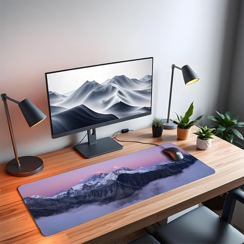 Image of Mountain XL Extended Gaming Mouse Pad | XXL Large Desk Mat 60x30cm for Laptop & PC | Non-Slip Rubber Base, Waterproof, Durable & Smooth Surface | Office, Gaming & Study, asthetic