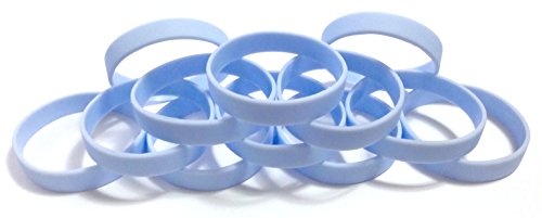 Image of TheAwristocrat 1 Dozen (12) Multi-Pack Blank Rubber Wristbands Silicone Bracelets - Select from a Variety of Colors