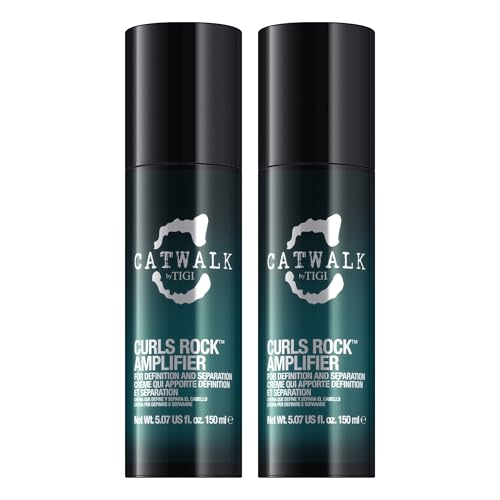 Catwalk Curls Rock Amplifier Shaping Cream by TIGI 2-Pack Curl Cream for Defining Wavy Curly Hair Flexible Hold Frizz Control + Anti-Humidity Scented 5.07 Oz Ea