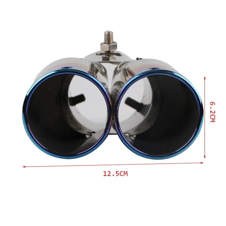 Silenciador trasero de acero inoxidable con acabado Blue3 pulido para tubo de escape 6