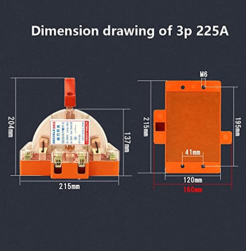 Inverseur de source triphasé 3P 225A avec voyant et boîtier transparent - 8