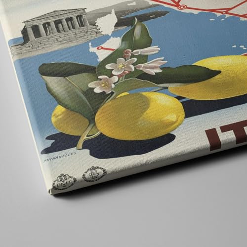 Póster de viaje de Italia impreso en lienzo de galería de tamaño mediano 3