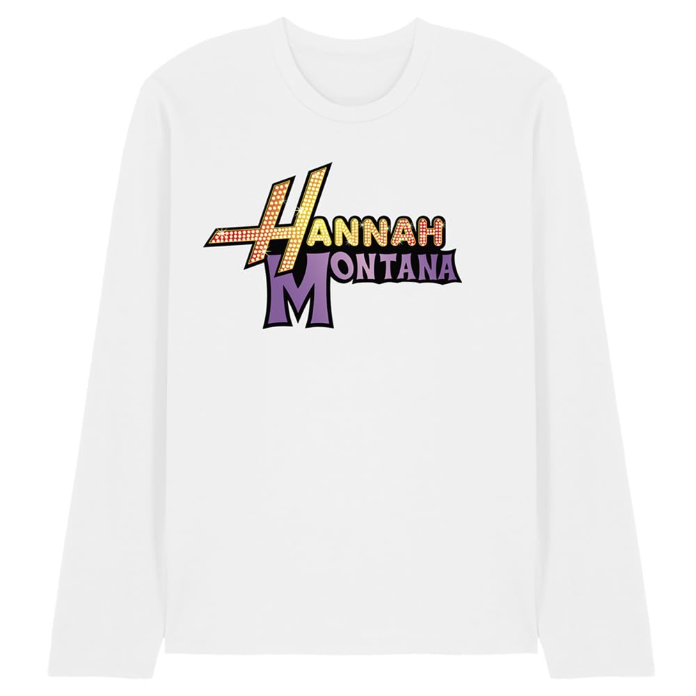Disney Men's White Camp Rock Hannah Montana Logo Long Sleeve T Shirt in Size 2XL, Sports Direct