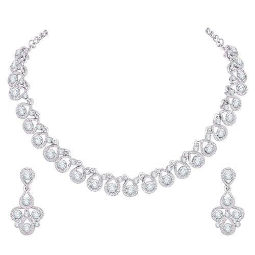 Atasi International Diamond/Stones Necklace Set with Earrings for...