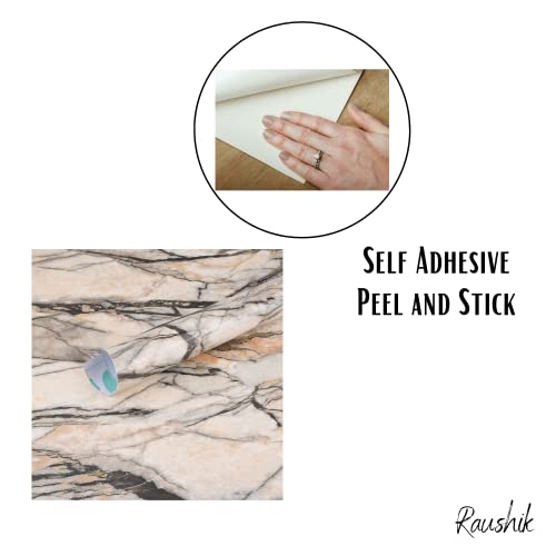 Image of Self Adhesive Vinyl Wrap High Gloss Marble Furniture Film Wallpaper (12 x 24 inch)