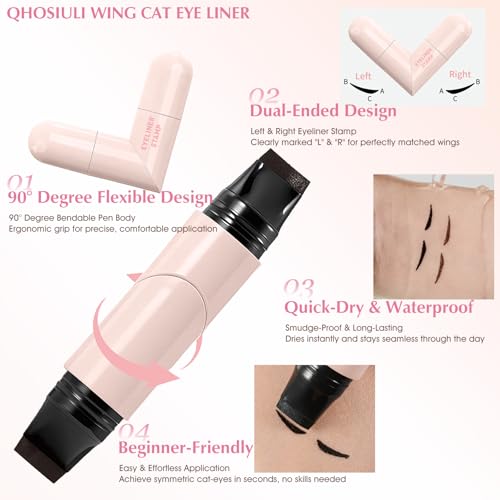 Winged Eyeliner Stamp Rotating Dual-Head Negro miniatura 3