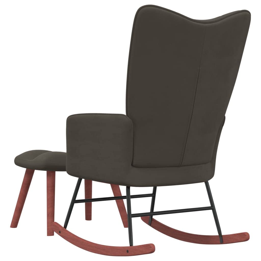 Sillón mecedora con reposapiés verde oscuro de terciopelo, mecedora de interior, sillón balancín rocking sofa apto para salón, dormitorio, balcón