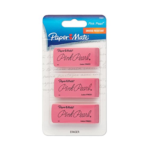 Image of Mate Pink Pearl Erasers, Large, 3 Count(New)
