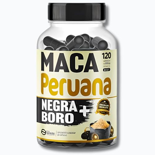 Maca Peruana Negra Premium com Boro 120 Cápsulas 500mg