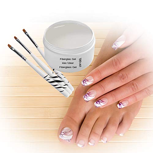 Sun Garden Nails UV Fiberglas Gel klar 30ml + Pinselset – Bild 6