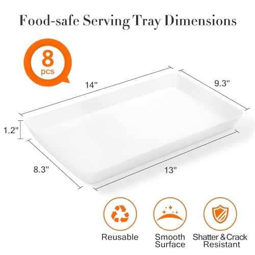 image for WOWBOX 8 pcs Serving Tray for Entertaining, Serving Platters for Snack