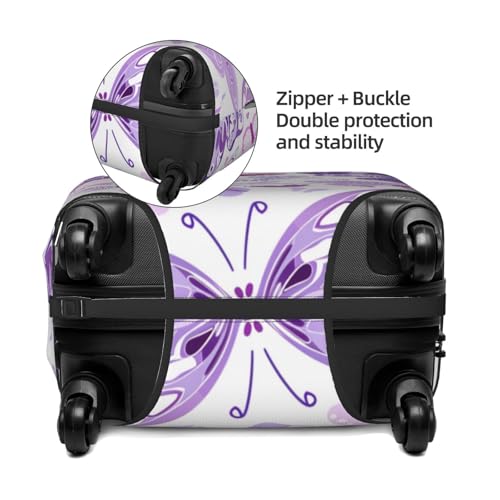 Purple Butterfly Luggage Covers For Suitcase, Suitcase Cover Protector Anti-Scratch Travel Suitcase Cover Fit 18-32 Inch Luggage4