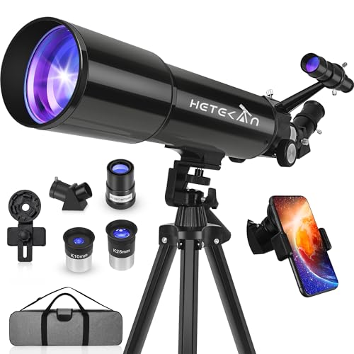 HETEKAN Telescope, Telescopes for Adults Astronomy, 80mm Aperture High Powered Refractor Telescope...