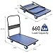 Olympia Tools Foldable Push Cart Dolly - 600 Lb. Capacity Heavy Duty Platform Truck with 360° Swivel Wheels - Blue