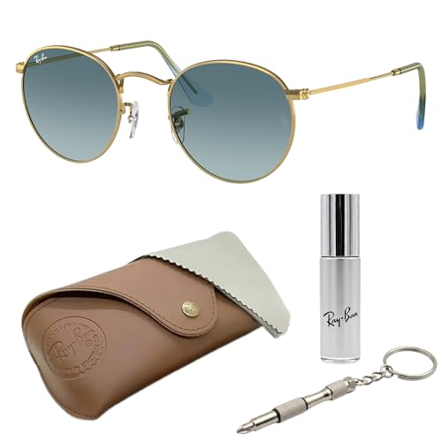 Image of Ray-Ban RB3447 ROUND METAL Round Shaped Sunglasses for Men with Official RAYBAN Eyewear Kit