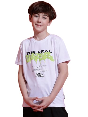 Image of Li'l Tomatoes Boys Cotton T-Shirt | Graphic Printed Half Sleeve Casual Summer Wear | Soft & Breathable | 9-16 Years