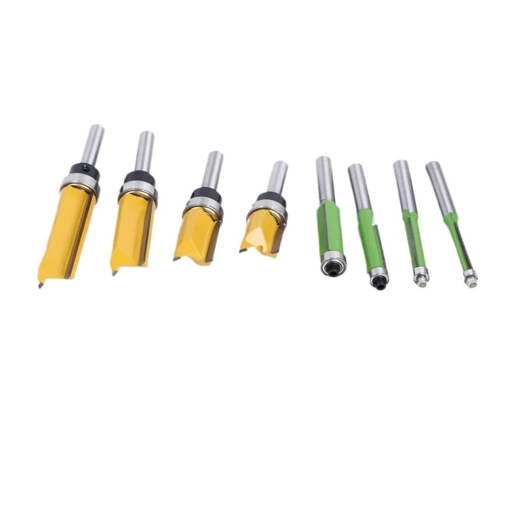 16 sztuk 8mm Shank Router Bit z zestawem łożysk wzór Flush Trim Router Bit Emplate frez do drewna frez trzpieniowy do obróbki drewna