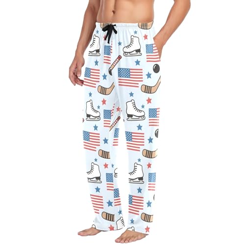 The Usa Skates Flag Men's Pajama Pants Lightweight Sleepwear Bottom Lounge Pants4