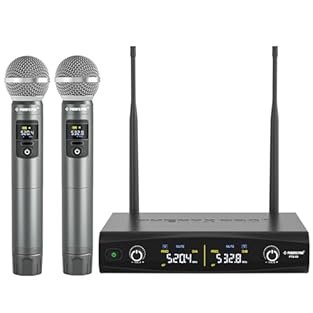 STURDY BUILD WITH DETAILS：Metal UHF wireless receiver and UHF handheld microphones are designed to last, suitable for heavy use. AA batteries are also included for your convenience 30 ADJUSTABLE FREQUENCY: State-of-the-art circuitry designs 30 adjust...