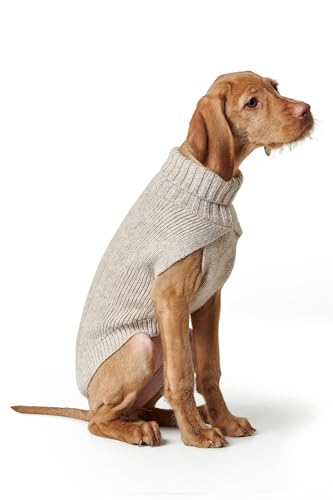 Hunter Hundepullover GENF, Farbe: beige, Strickpullover für kalte Tage, weich, anschmiegsam, recyceltes Polyester, waschbar, umgschlagbarer Halskragen, hohe Elastizität, Größe: 25