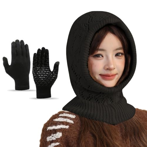 wiroouia Vintermössa Och Handskar Set | Värme För Händer Och Huvud I Kallt Väder - Stickad Mössa Handskar,För Kvinnor Skidåkning Snowboard Skridskoåkning Vandring Snöskottning Daglig Pendling