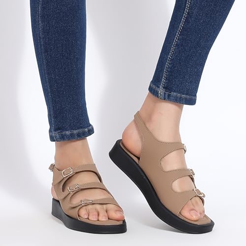 Image of TRASE Strap Trend Comfortable Flat Sandals For Women - Women Footwear Stylish And Adjustable Double Strap Sandals For Daily Use