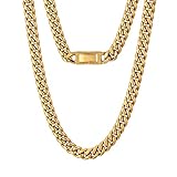 Glänzenderer Effekt: KRKC&CO 18K Gold beschichtete Goldkette hergestellt aus 316L Edelstahl und wurde bis zu 5mal plattiert. Dank der doppelte elektronische PVD-Galvanotechnik macht die Halskette dauerhaften glänzend. Die Bogenfläche der Kette wurden handwerklich und fein poliert. Die Panzerkette kann deshalb glänzend aussehen.