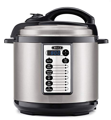 BELLA (14595) 8 Quart Multifunction Pressure Cooker with Digital Presets & Nonstick Cooking