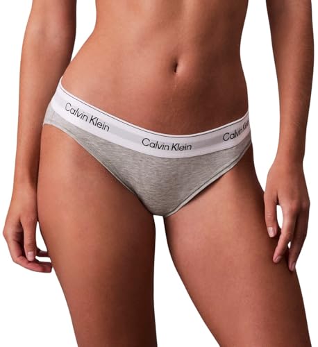 Calvin Klein Braguitas Tipo Bikini Mujer con Logotipo en la Cintura, Gris (Grey Heather), M