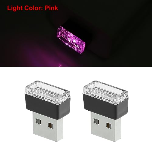 X AUTOHAUX 5 luces LED USB mini color rosa para auto miniatura 2