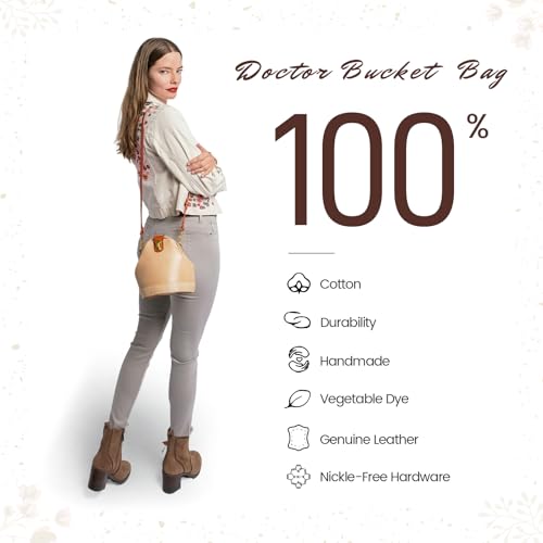 Image of OLD TREND Doctor Bucket Crossbody Handbag | Luxurious and Versatile Bag for Women | Genuine Cowhide Leather